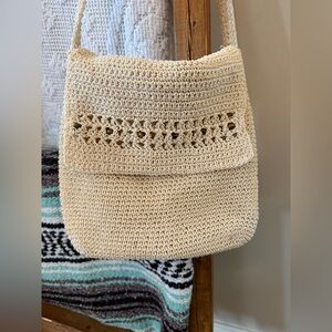 Cream Crochet‎ Shoulder Bag
